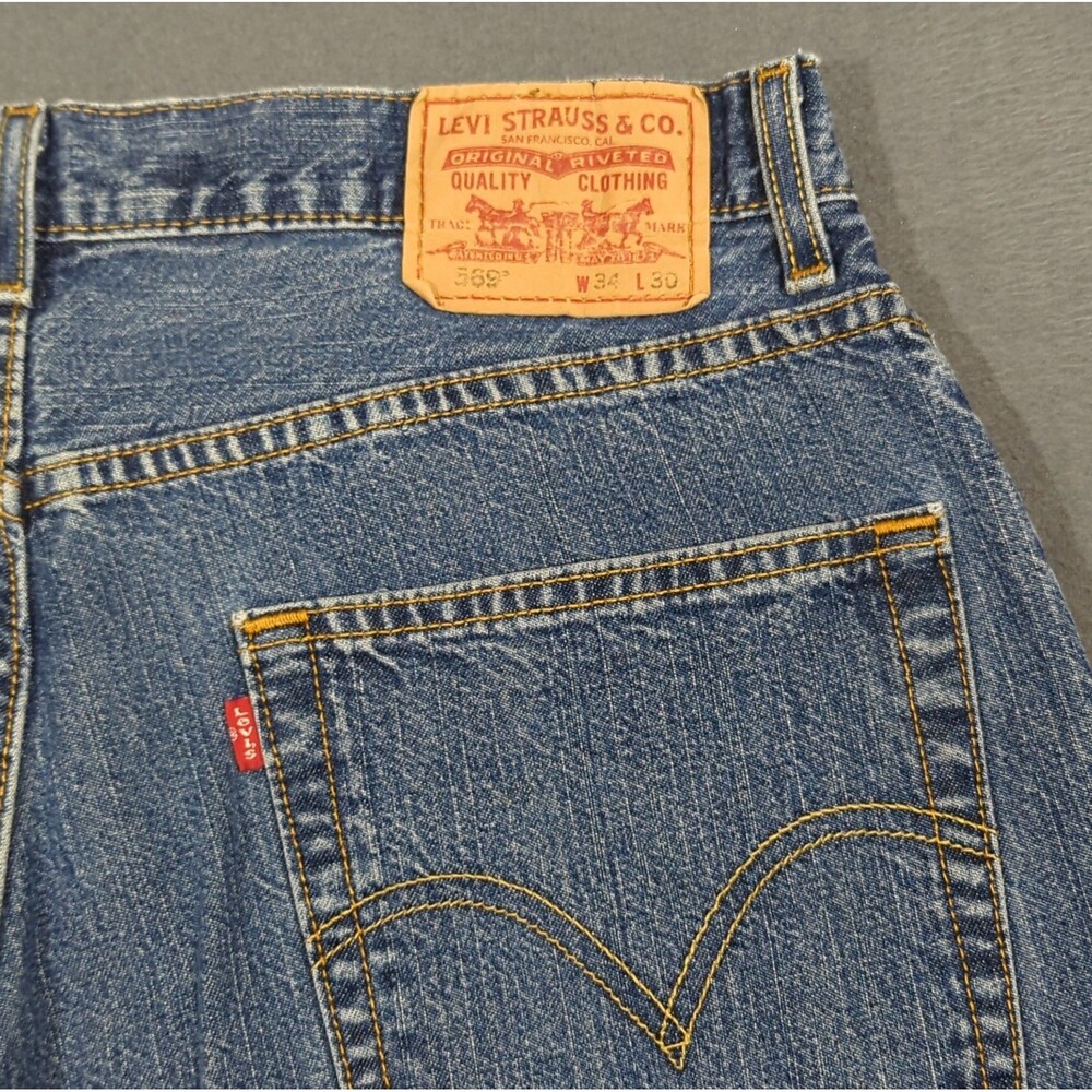 Levi's Jeans Men's 34x30 Fits 34x27 Blue 569 Loose Straight Denim